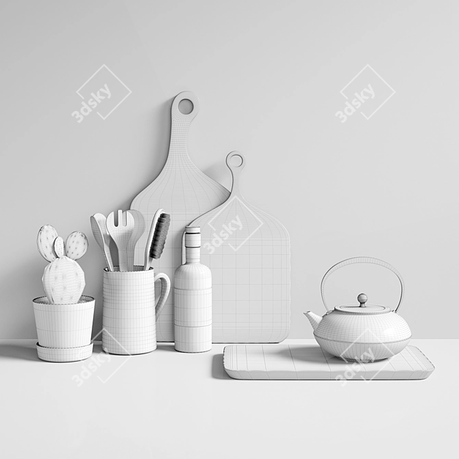 Elegant Kitchen Ensemble 3D model image 5