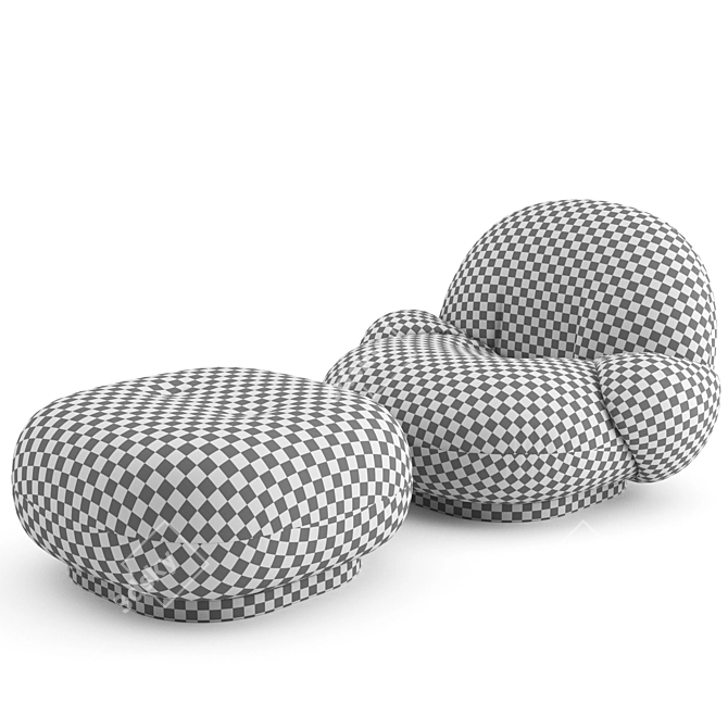 Modern Pacha Lounge Chair: Sleek Comfort with Armrest 3D model image 4