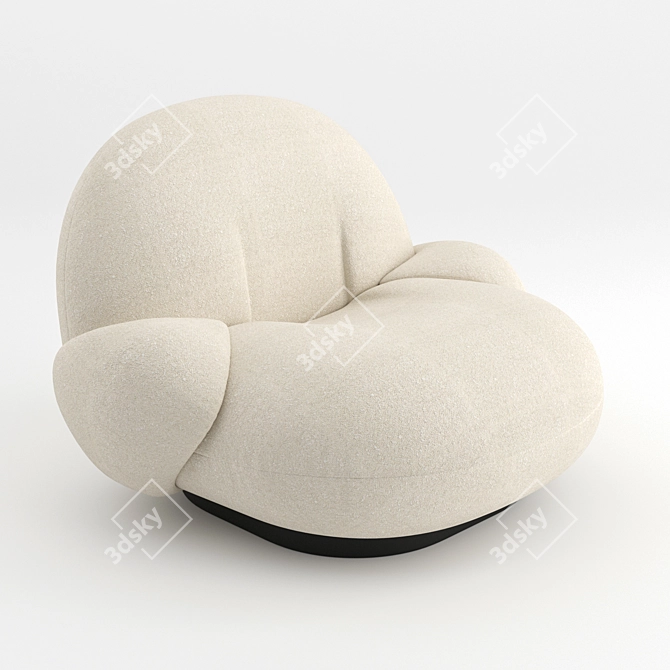 Modern Pacha Lounge Chair: Sleek Comfort with Armrest 3D model image 1