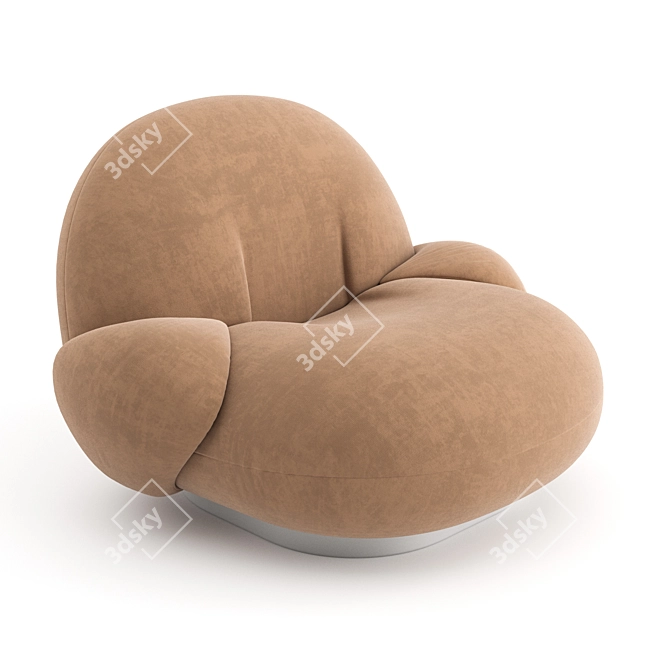 Modern Pacha Lounge Chair: Sleek Comfort with Armrest 3D model image 2