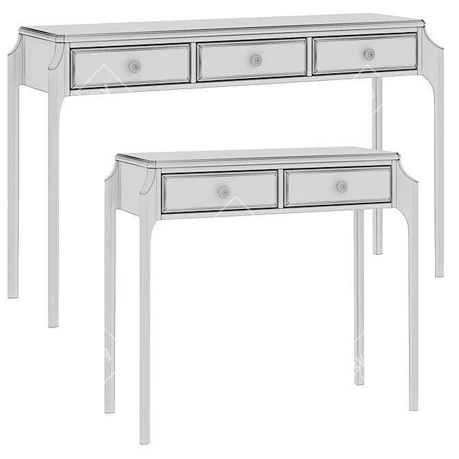 Elegant Le Visage Console with Drawers 3D model image 4