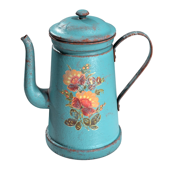 Vintage Grunge Coffee Pot 3D model image 8