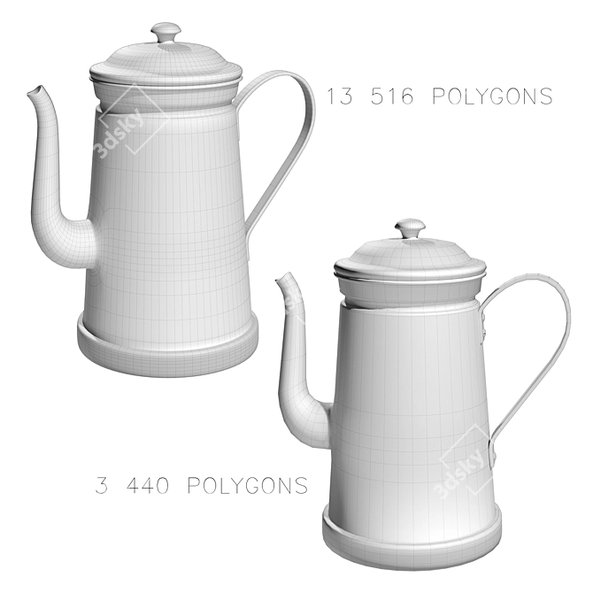 Vintage Grunge Coffee Pot 3D model image 11