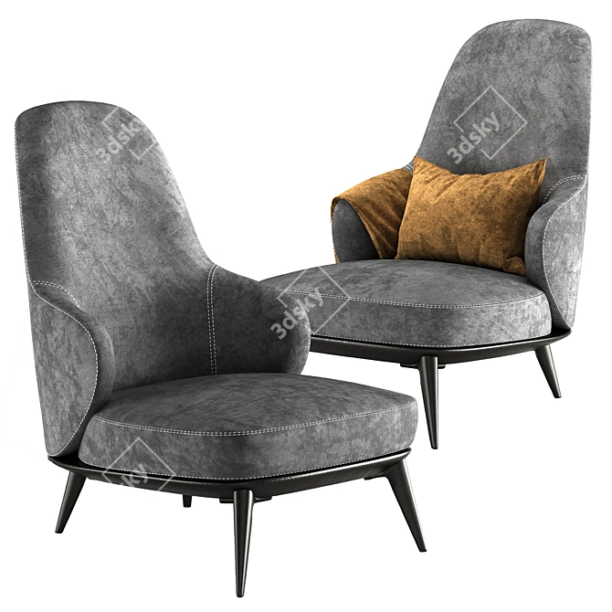 Elegant Minotti Leslie Armchair 3D model image 3