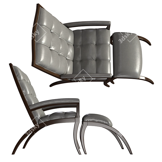 Elegant Arc Armchair by Theodore Alexander 3D model image 2