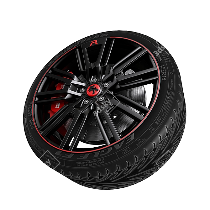 Premium Peugeot Wheel: Superior Quality & Style 3D model image 1