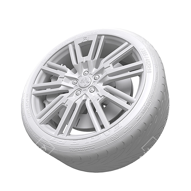 Premium Peugeot Wheel: Superior Quality & Style 3D model image 2