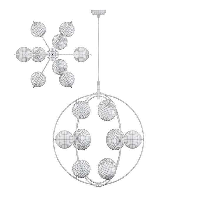 Lampatron Luncur: Stylish Sphere Pendant 3D model image 3