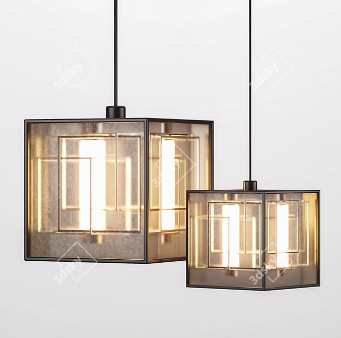 Cube Pendant Lamp 3D model image 1