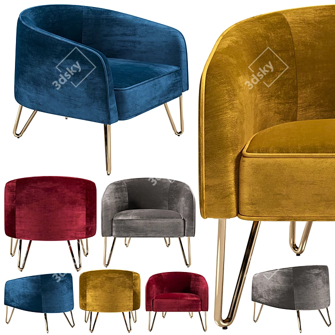 Regal Queen Armchair 3D model image 1