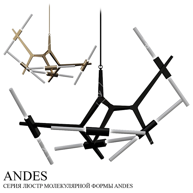 AND-26: Molecular Form Chandelier 3D model image 1