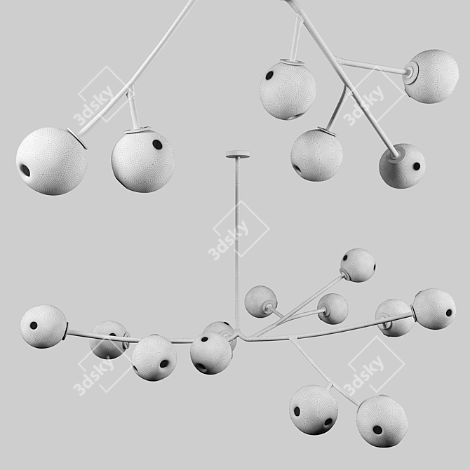 Elegant 28-Arm Chandelier - Stunning Illumination 3D model image 2