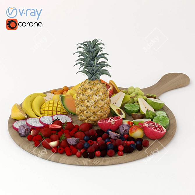 Sleek Fruit Tray: Perfect for Display! 3D model image 2