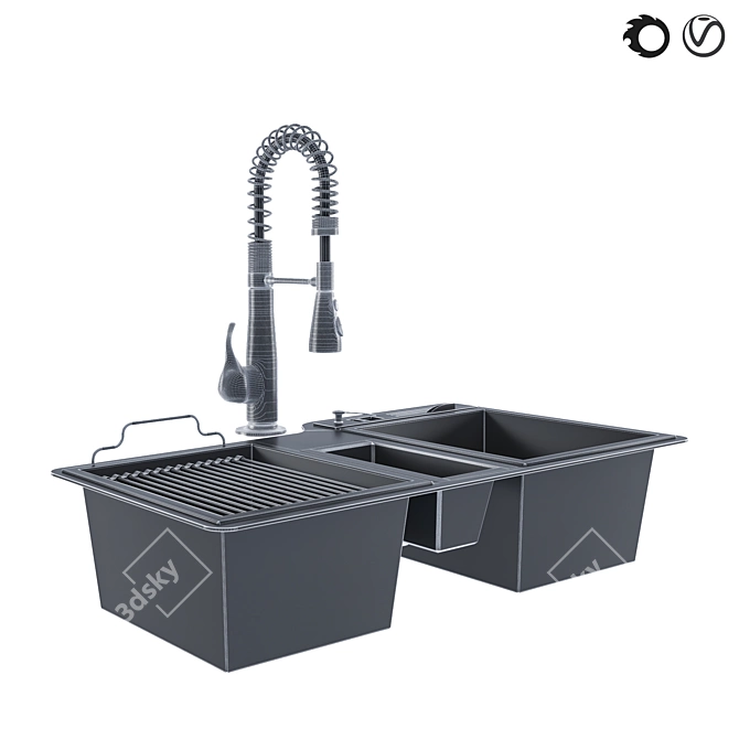 Versatile Sink Collection: 6-in-1 Design 3D model image 13