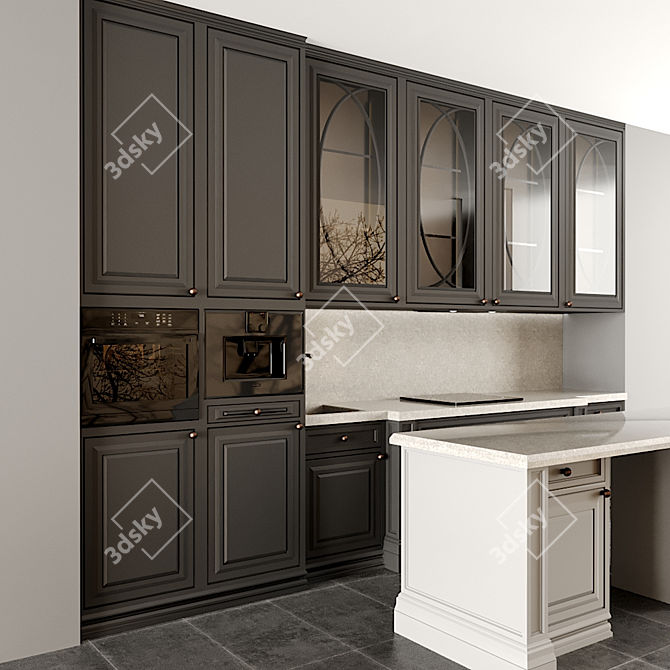 Versatile Modular Kitchen Design 3D model image 4