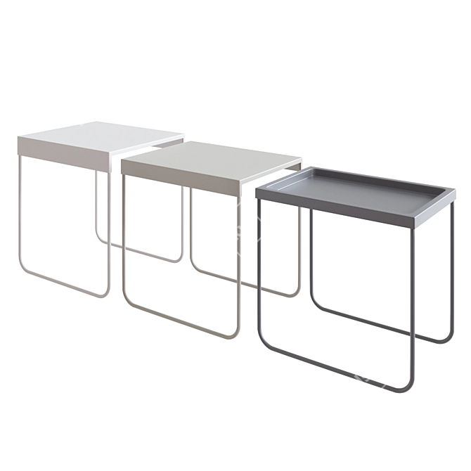 Versatile Stainless Steel Table Set 3D model image 3