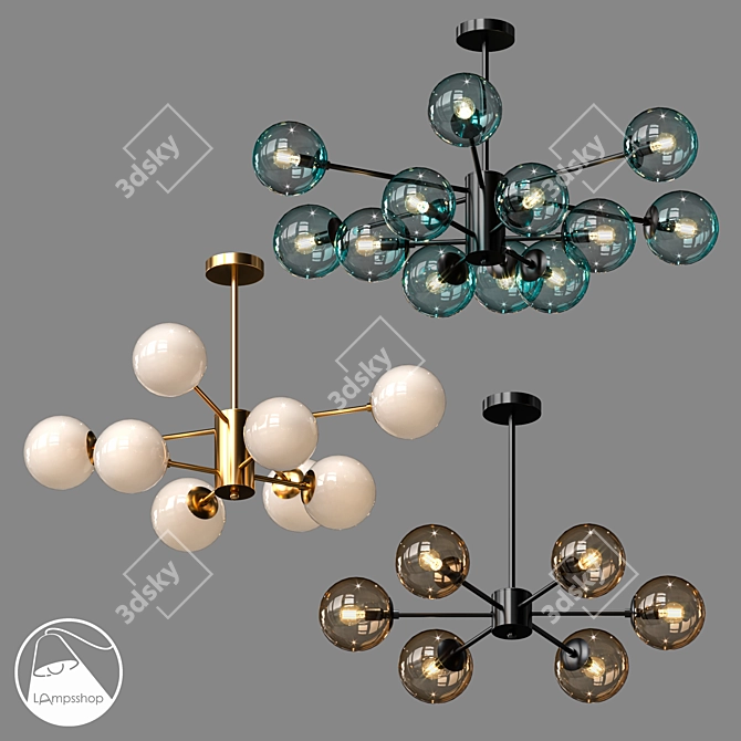 Euphoria Chandelier: Luxurious and Elegant 3D model image 1