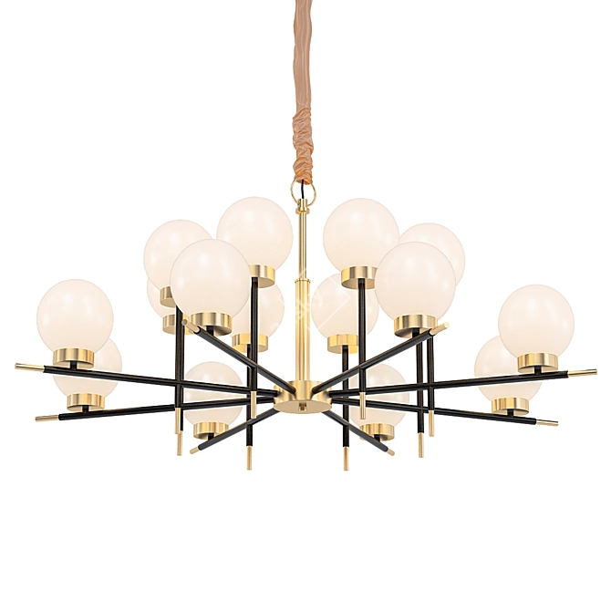 Modern Clear Brass Turin Pendant 3D model image 1
