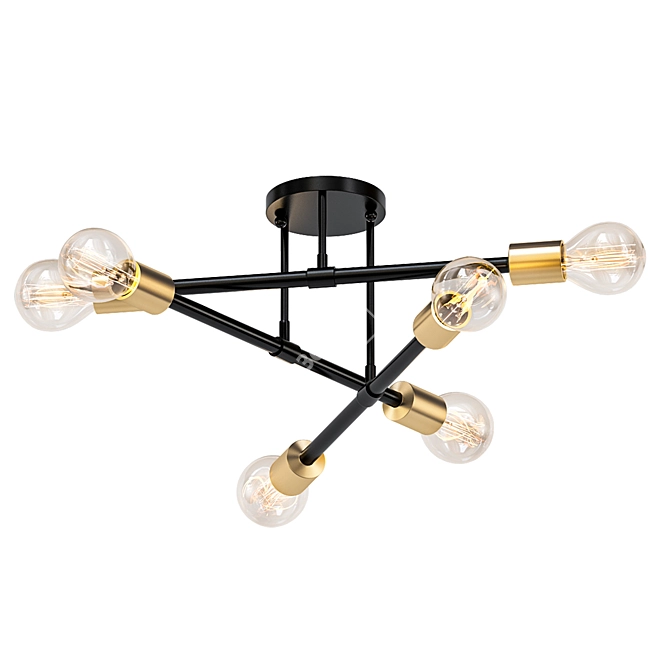 Seiza II 6-Light Sputnik Chandelier 3D model image 1