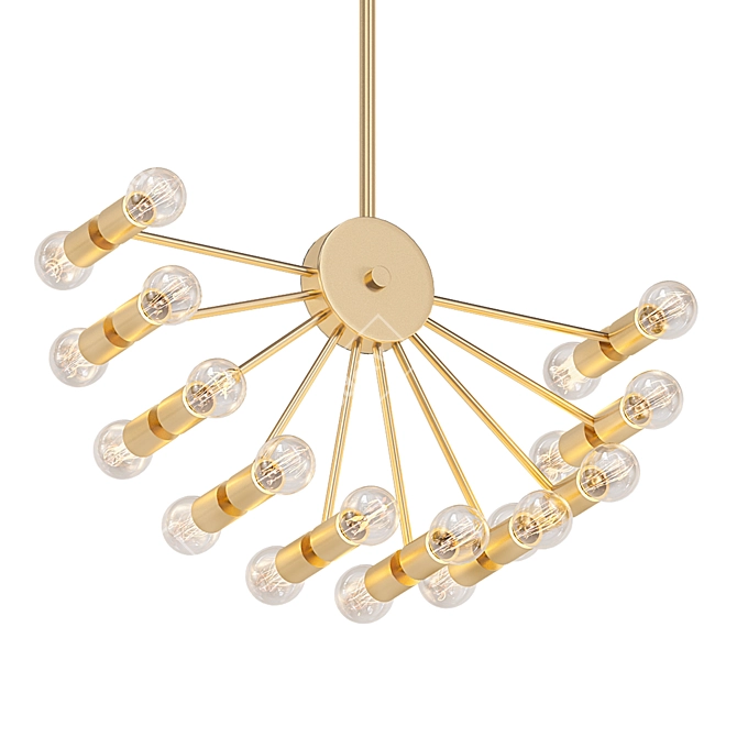 Retro-Style 21'' Wind-mill Chandelier 3D model image 1