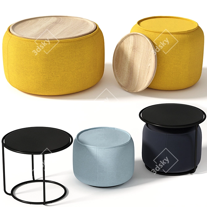 Softline Tom: The Perfect Pouf for Your Space 3D model image 1