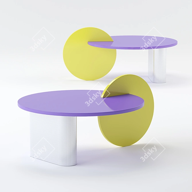 Title: Futuristic GALACTICA Table and Chairs 3D model image 2