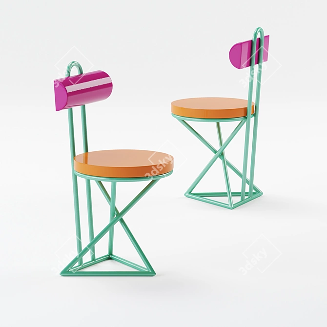 Title: Futuristic GALACTICA Table and Chairs 3D model image 8