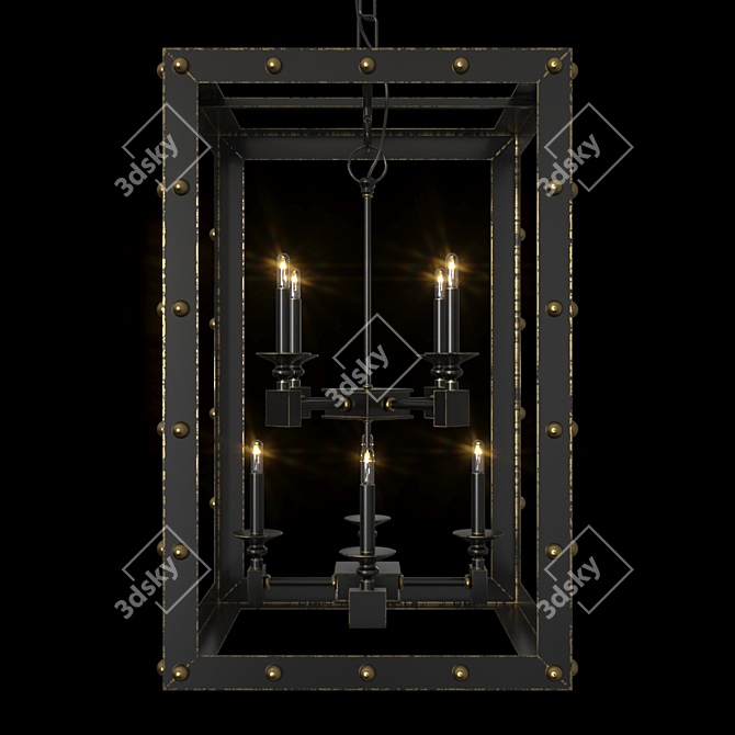 Glamorous Black Spartacus Chandelier 3D model image 1