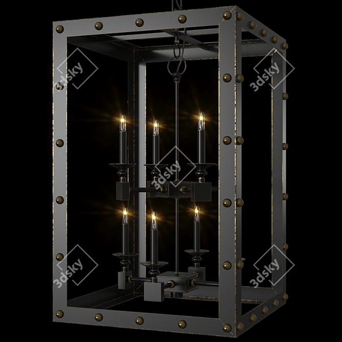 Glamorous Black Spartacus Chandelier 3D model image 2