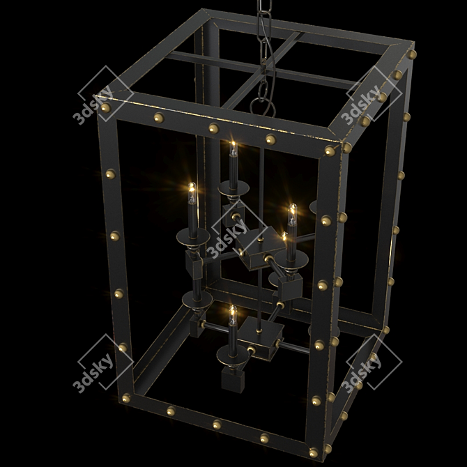 Glamorous Black Spartacus Chandelier 3D model image 3