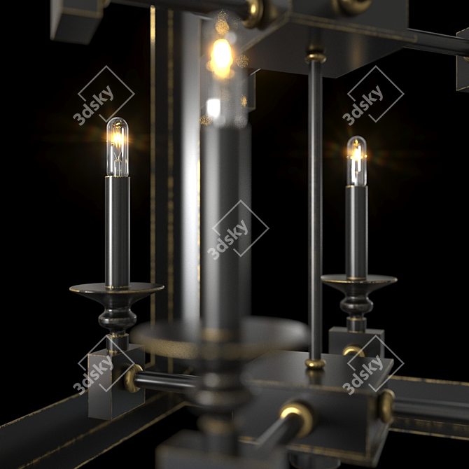 Glamorous Black Spartacus Chandelier 3D model image 4