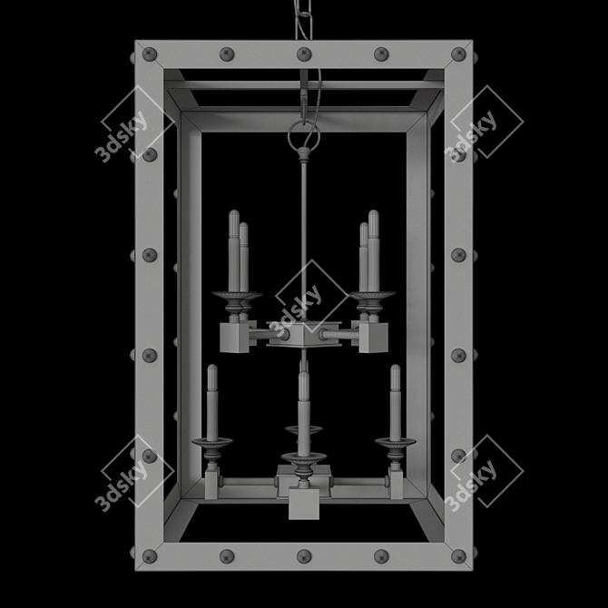 Glamorous Black Spartacus Chandelier 3D model image 5