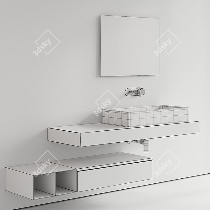 Scarabeo TopLine Concrete Vanity Set 3D model image 5