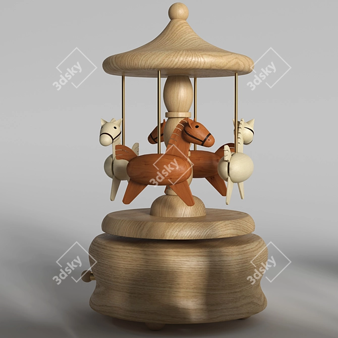 Celebration Toy Set: Train, Cake & Carousel 3D model image 3