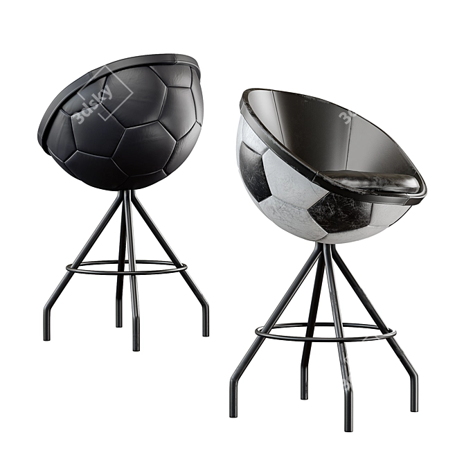 Score Big with the HATTRICK Football Barstool 3D model image 6