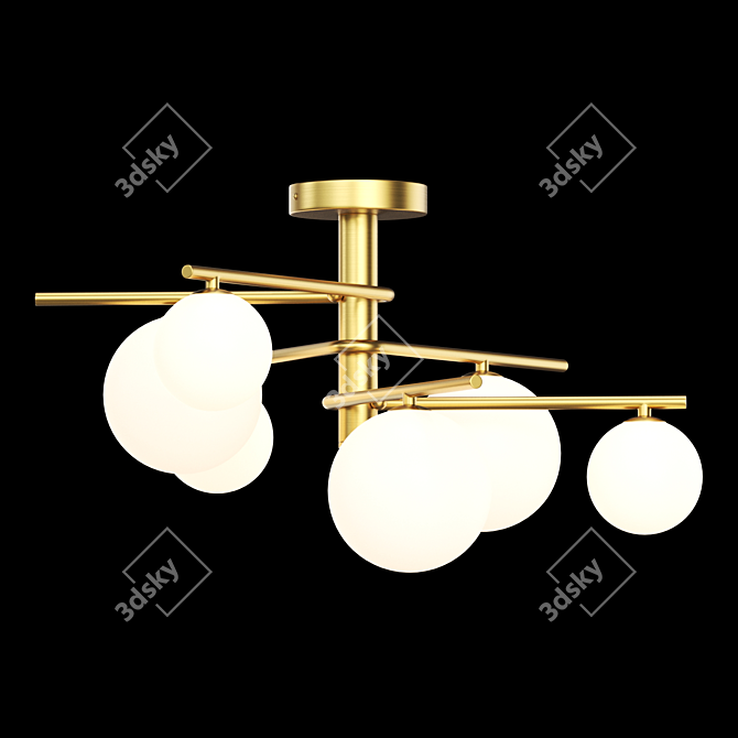 LUISA 6-Light Glass Globe Chandelier 3D model image 2