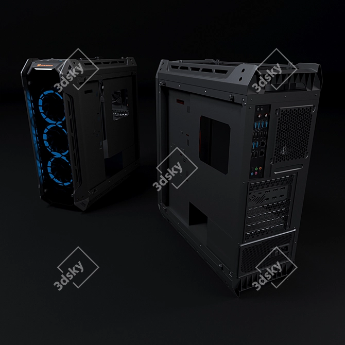 Title: COUGAR Panzer-G Black Gaming Full-Tower 3D model image 3