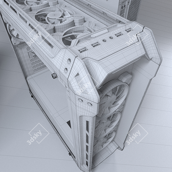 Title: COUGAR Panzer-G Black Gaming Full-Tower 3D model image 12