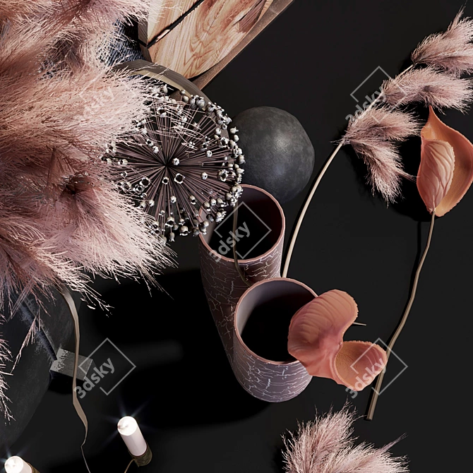 Elegant Dirty Pink Home Set 3D model image 3