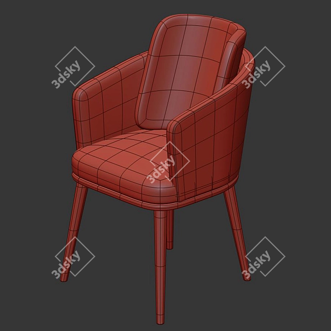 Elegant Porto 242T Dining Chair 3D model image 1