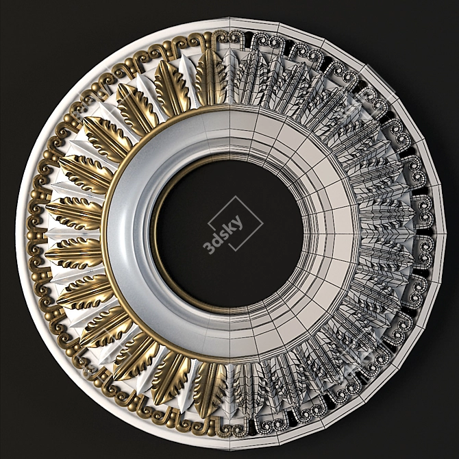 Elegant CNC Ceiling Rosette 3D model image 3