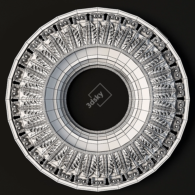 Elegant CNC Ceiling Rosette 3D model image 4
