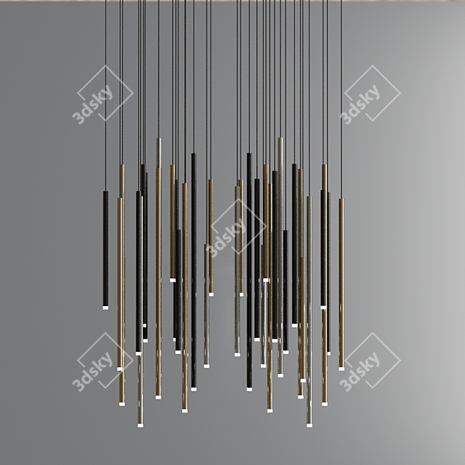 Modern Geometric LED Pendant Light 3D model image 2