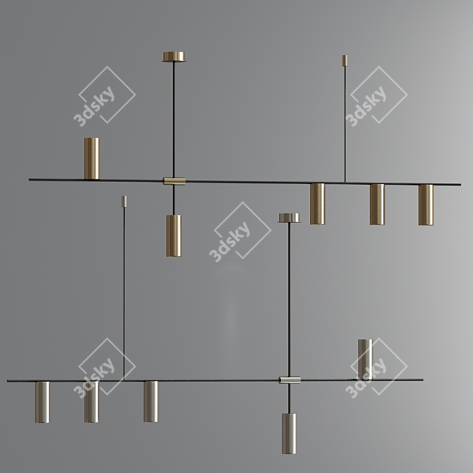 Title: Sleek LED Pendant Lights 3D model image 2