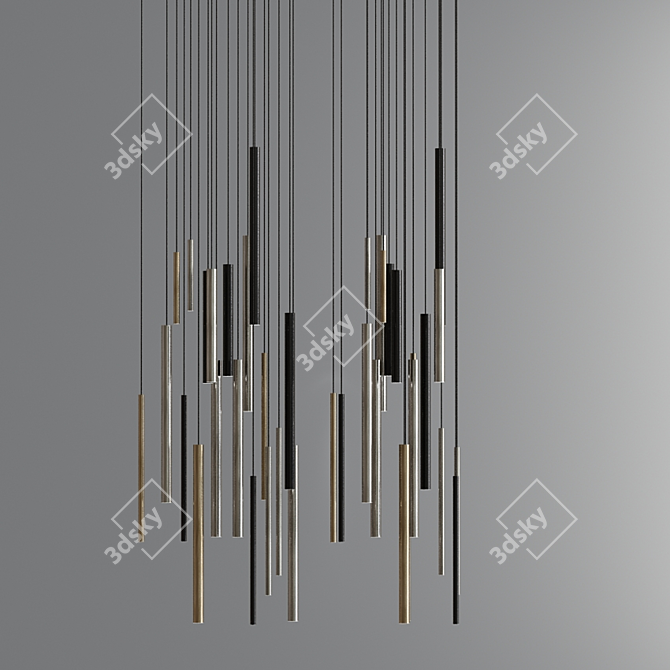 Title: Sleek LED Pendant Lights 3D model image 3