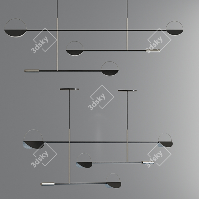 Title: Sleek LED Pendant Lights 3D model image 4