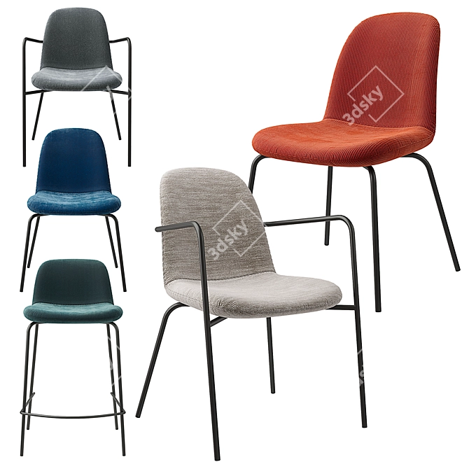 Tibby Chair Set: Various Textures 3D model image 1
