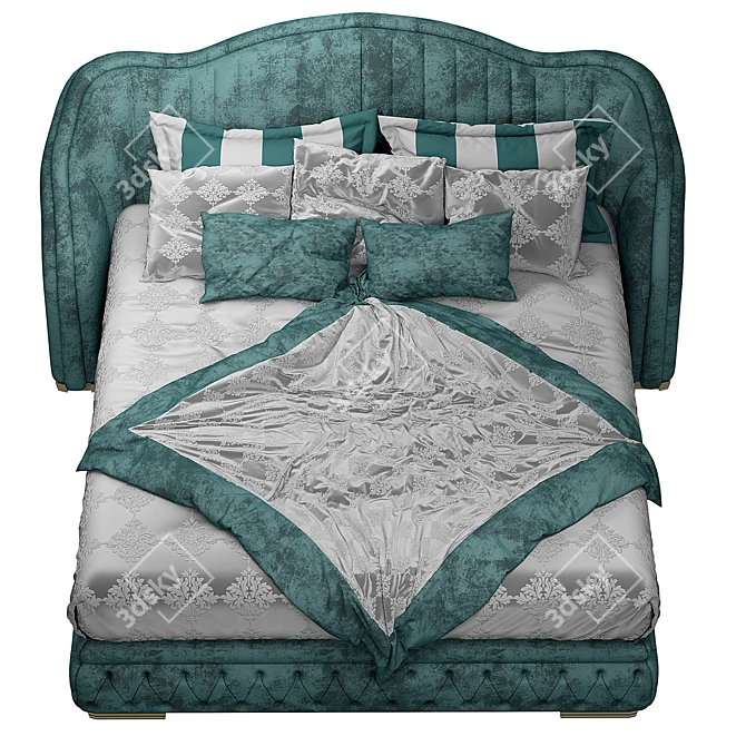 Elegant Smeraldo Zanaboni Bed 3D model image 2