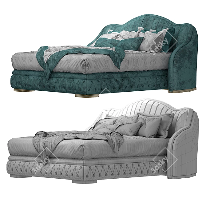 Elegant Smeraldo Zanaboni Bed 3D model image 3