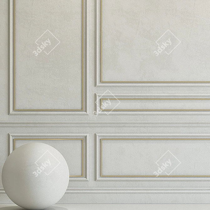 Eider White Decorative Plaster with Molding 3D model image 2